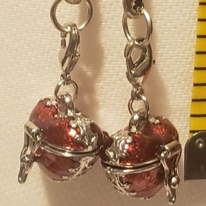 2 ct. red heart locket phone backpack charm